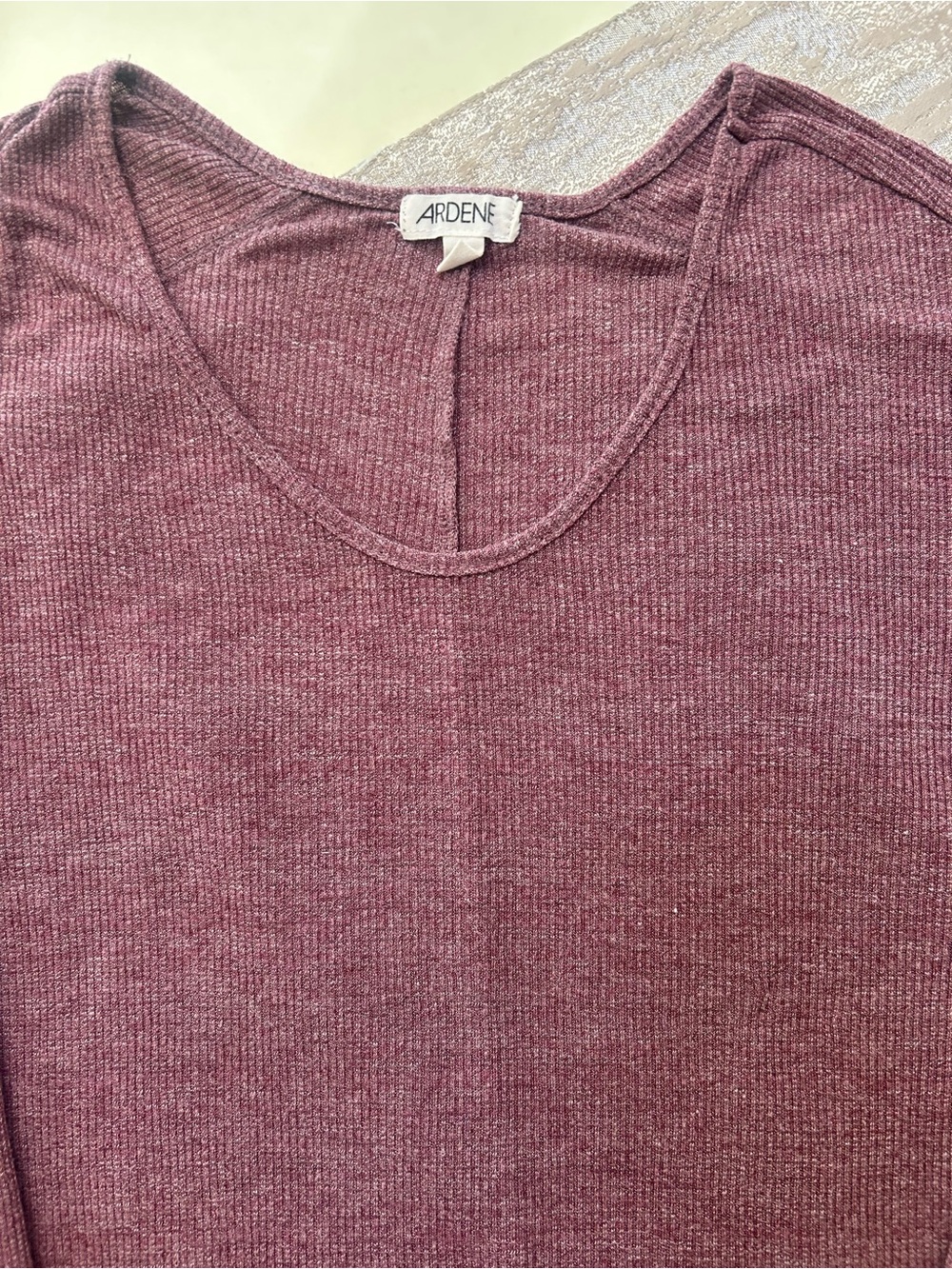 Ardene Women's Ribbed V-Neck Sweater - Mauve Pink